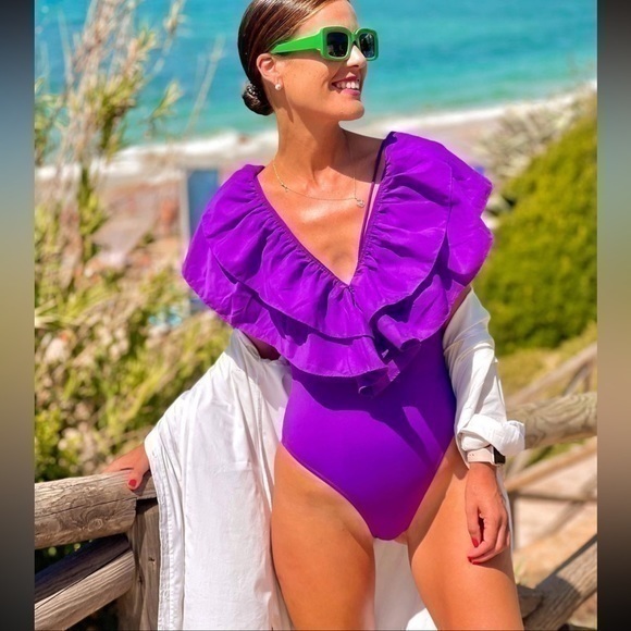 ZARA Ruffle swimsuit / bodysuit Purple 0167/206 - Picture 1 of 16